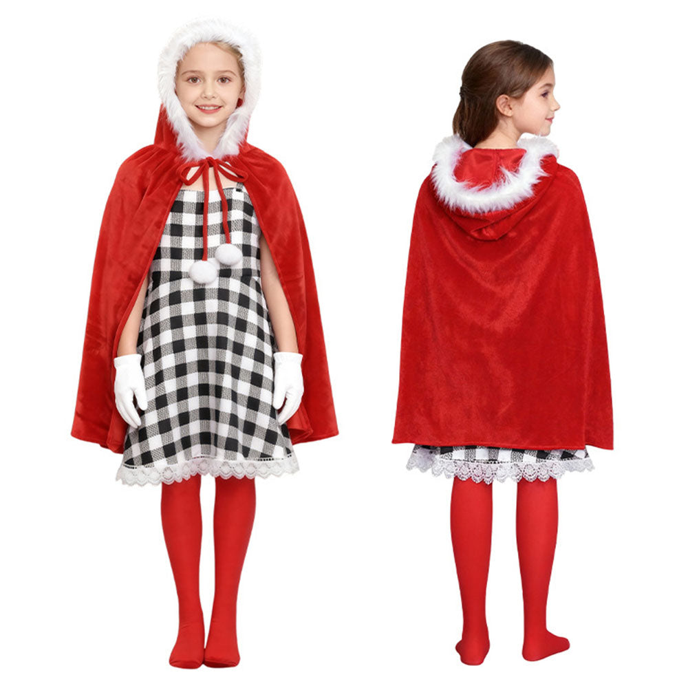 Girls Cindy Lou Who Costume Christmas Kids Whoville Dress Sets