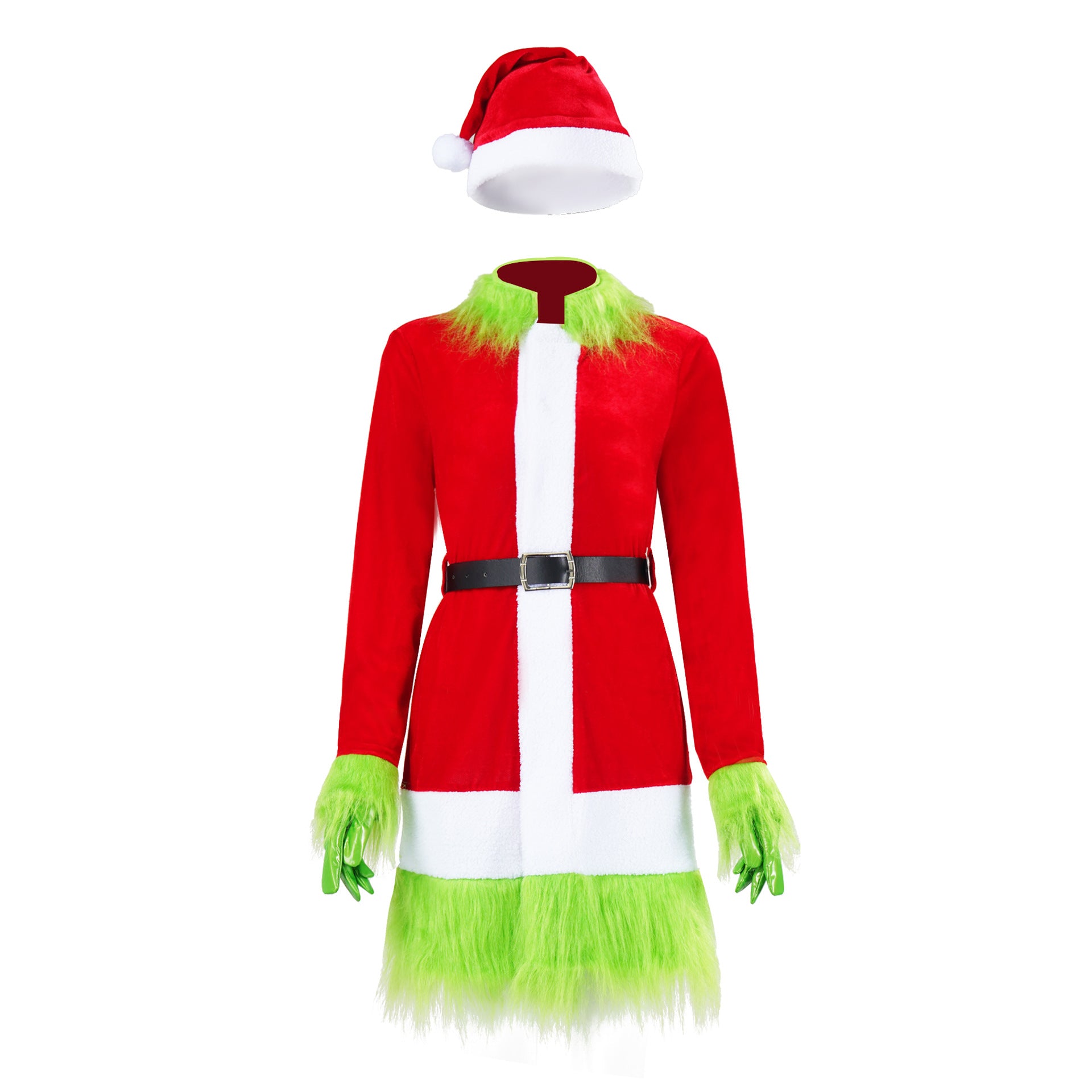 Christmas Spot Green Hair Monster Grinch Cosplay Costume Santa Xmas Outfits
