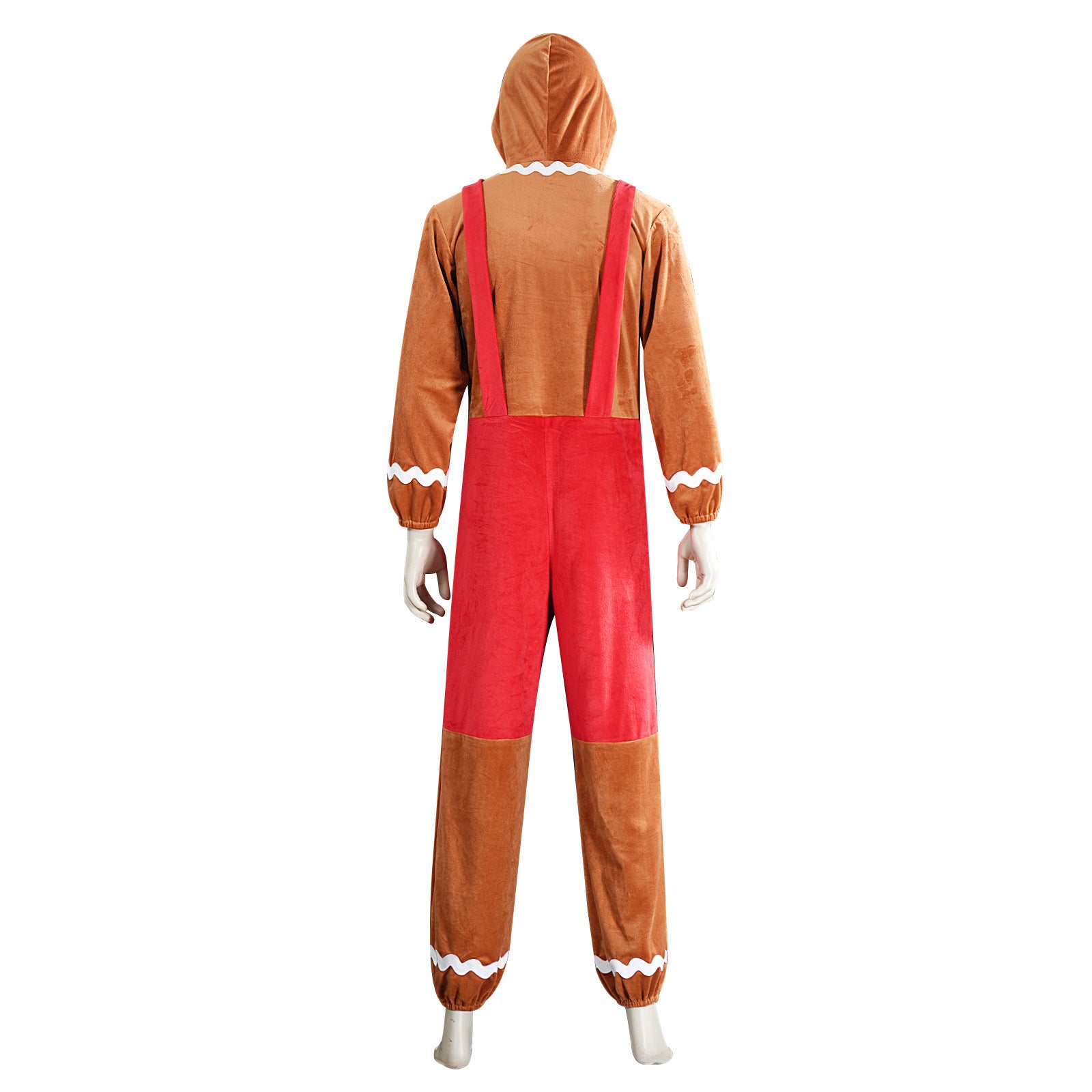 Christmas Adult Gingerbread Man Jumpsuit Costume Cosplay Xmas Outfit
