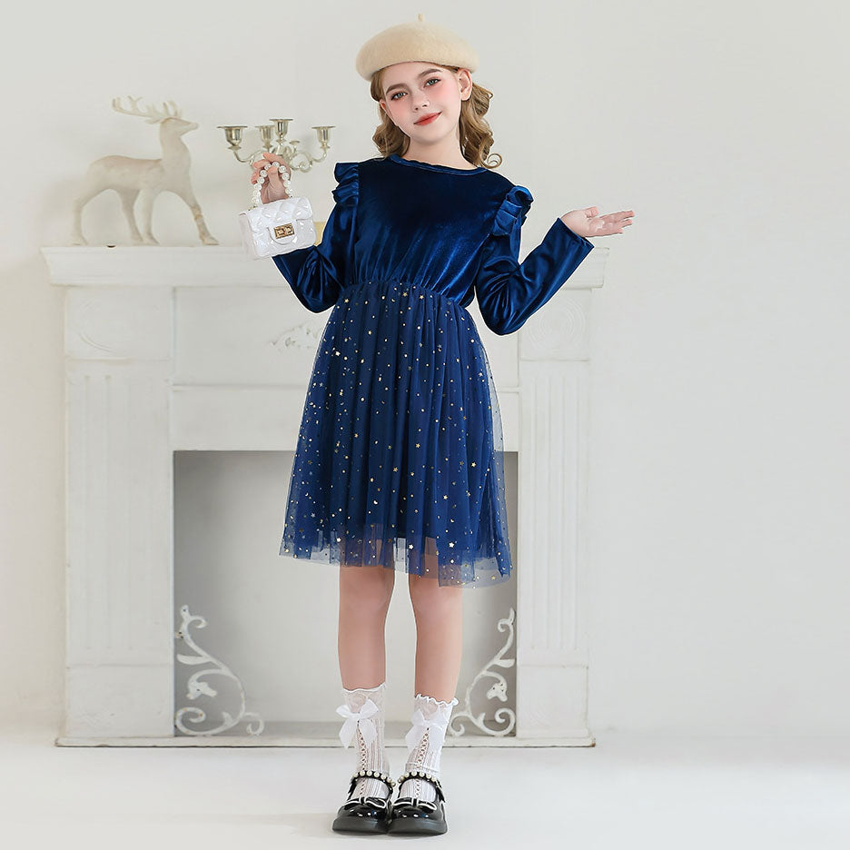 Girls Sweater Dress Autumn And Winter New Bow Christmas Costumes