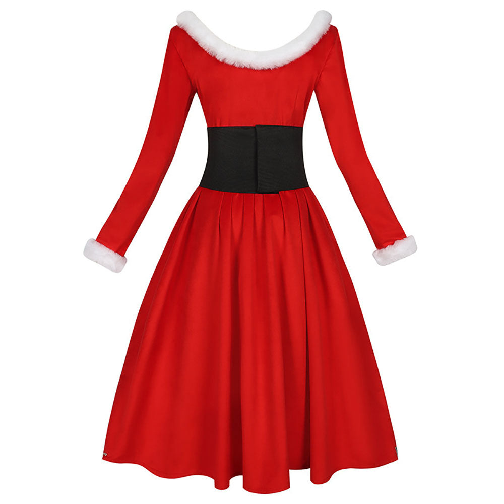 Women Mrs Claus Costume Christmas Dress Outfits - Ciclove