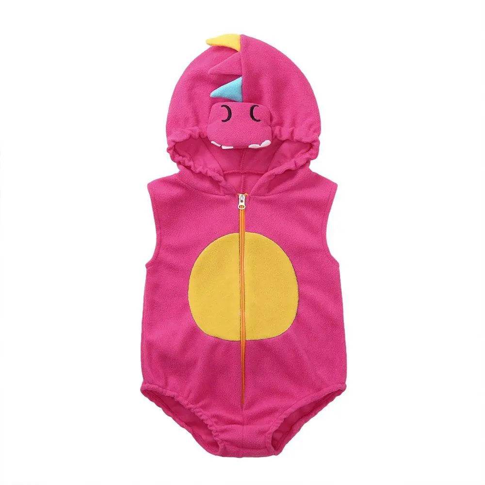 Children's Costume Cute Dinosaur Rose Red Shape One-piece Romper - ciclove