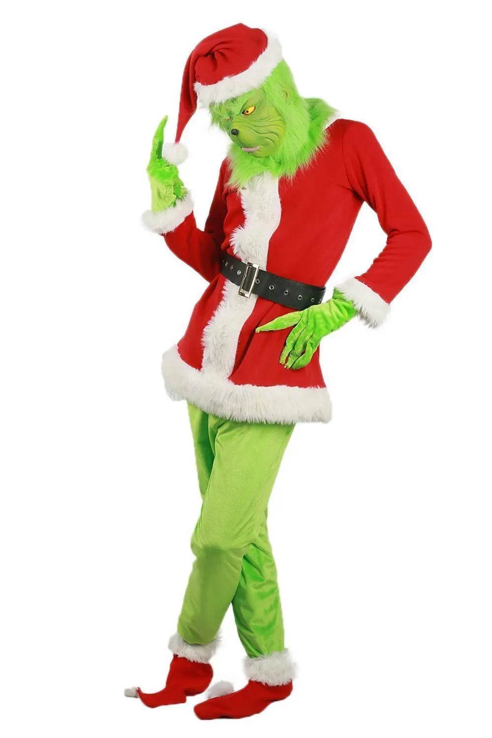 Christmas The Grinch Cosplay Costumes Party Performance Furry Santa Suit - ciclove