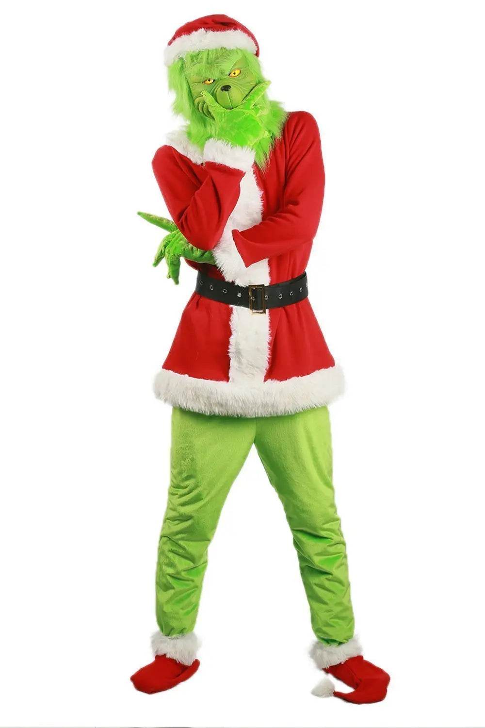 Christmas The Grinch Cosplay Costumes Party Performance Furry Santa Suit - ciclove