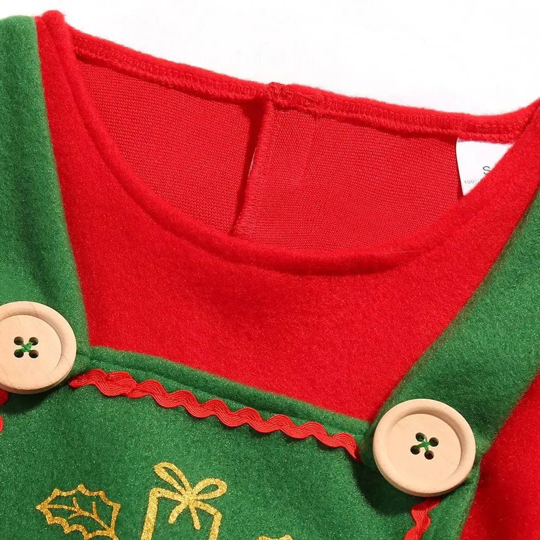 Elf Costume for Girls Boy Kids Christmas Party Dress Outfit - ciclove