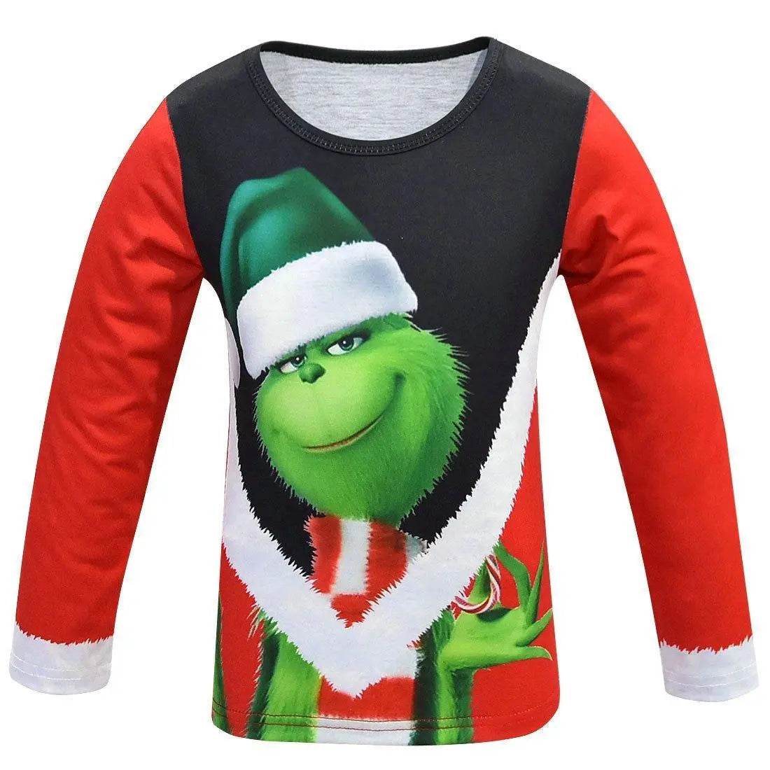 Green Monster Grinch Kids Boys Costume Mask Golves Set Christmas Gift - ciclove