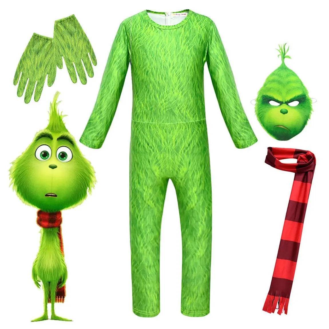 Kids The Grinch Christmas Costumes Jumpsuit Sets - ciclove