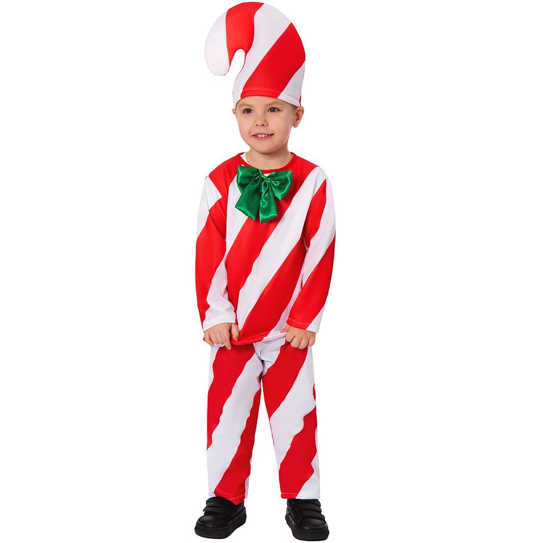 BuyChristmas children's candy cane costumes for School Party Cosplay Now Cheaper With 3 - 5 Days Ship - PajamasBuy