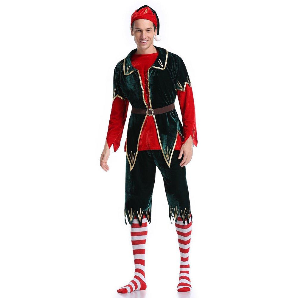 Men's Christmas Costume Classic Santa Clown Four-piece Suit