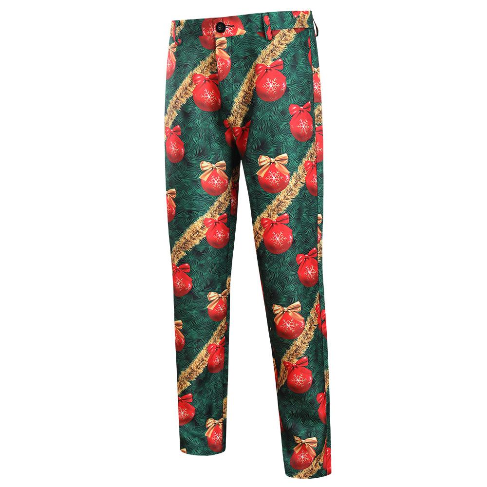 Christmas gold men's Blazer suits Santa 3D print trousers with Jackets
