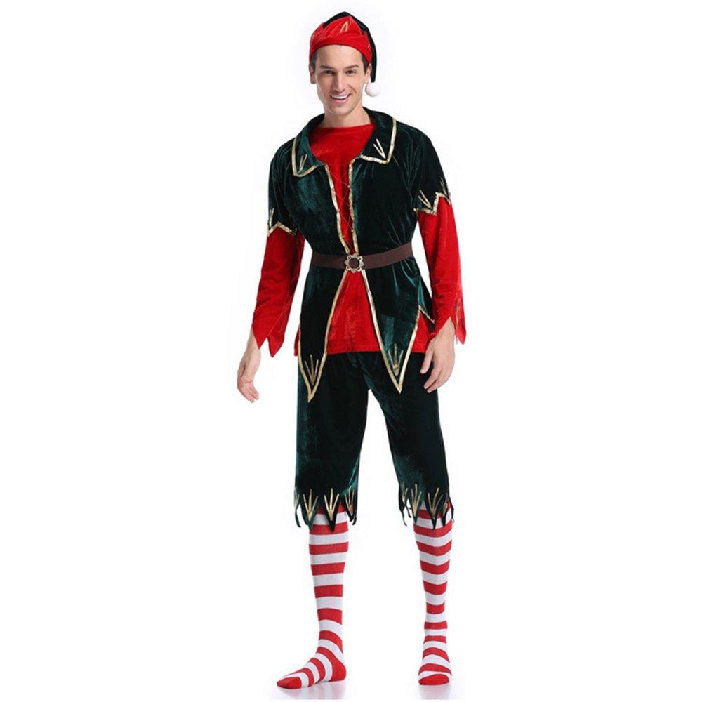 Men's Christmas Costume Classic Santa Clown Four-piece Suit
