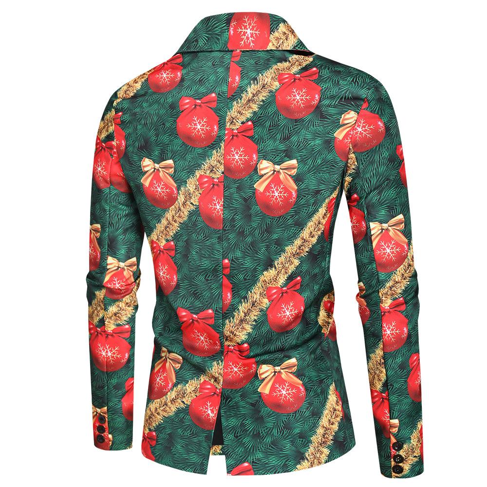 Christmas gold men's Blazer suits Santa 3D print trousers with Jackets