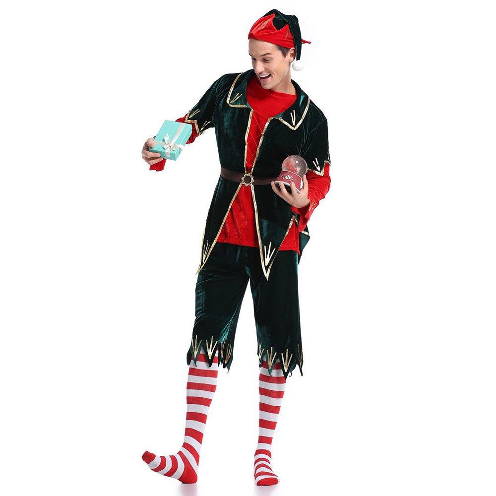 Men's Christmas Costume Classic Santa Clown Four-piece Suit