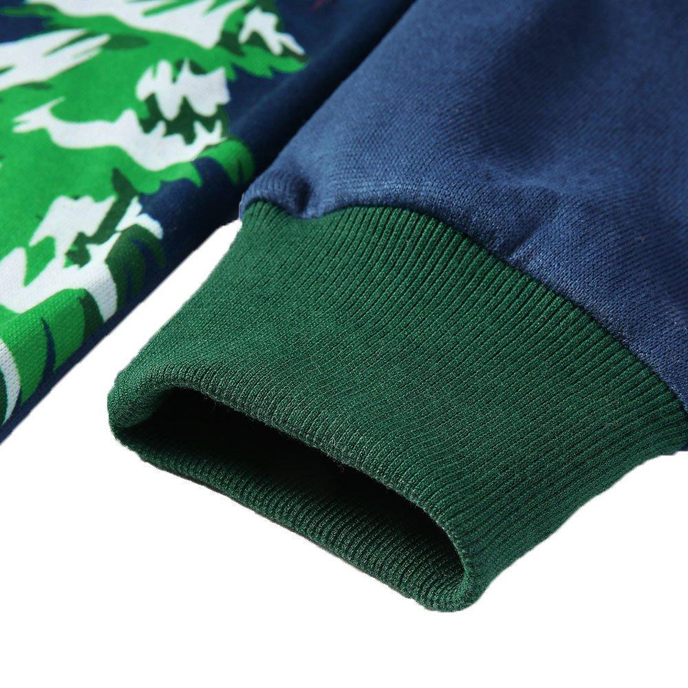 Christmas Costumes Antlers Print Hooded Color Block Top Men