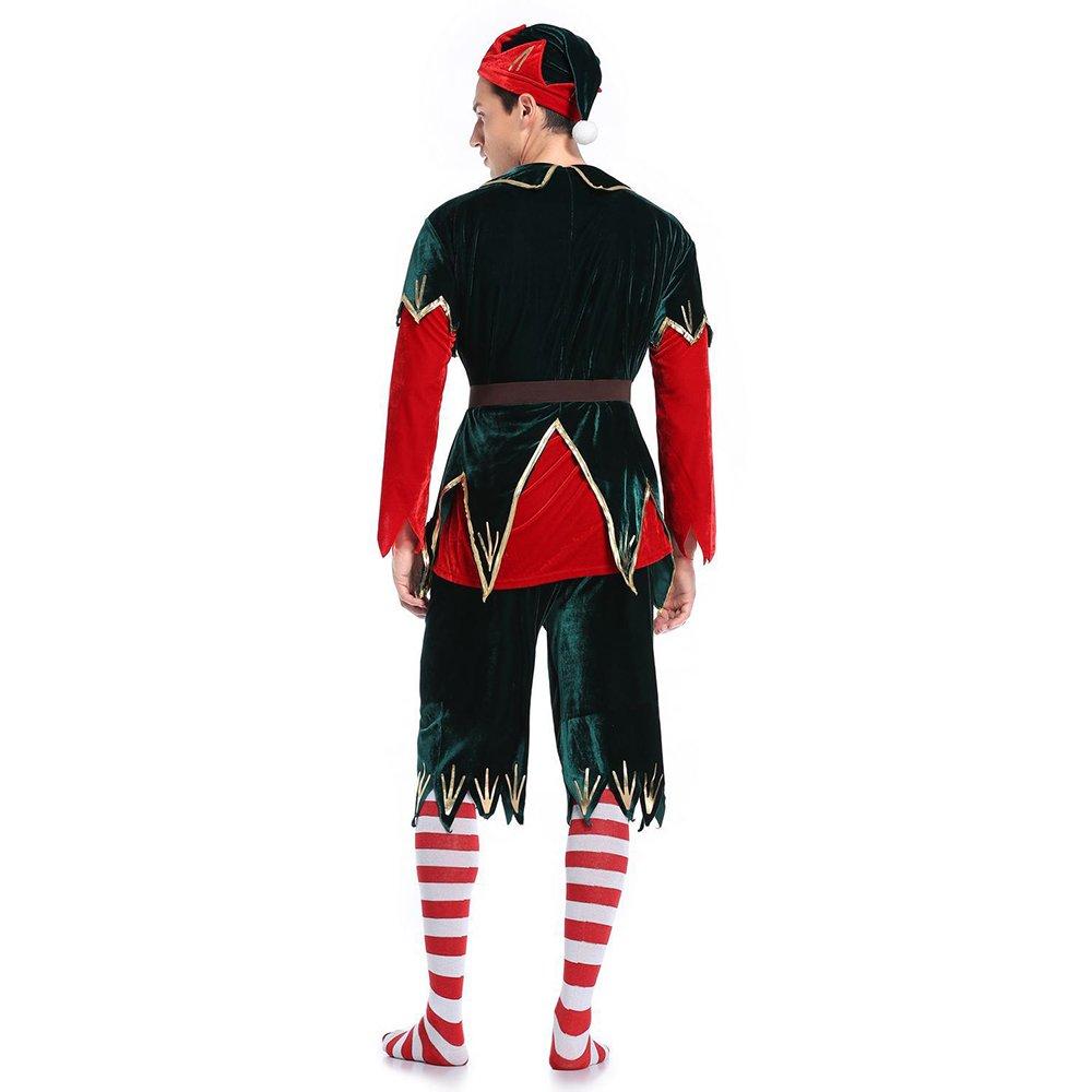 Men's Christmas Costume Classic Santa Clown Four-piece Suit