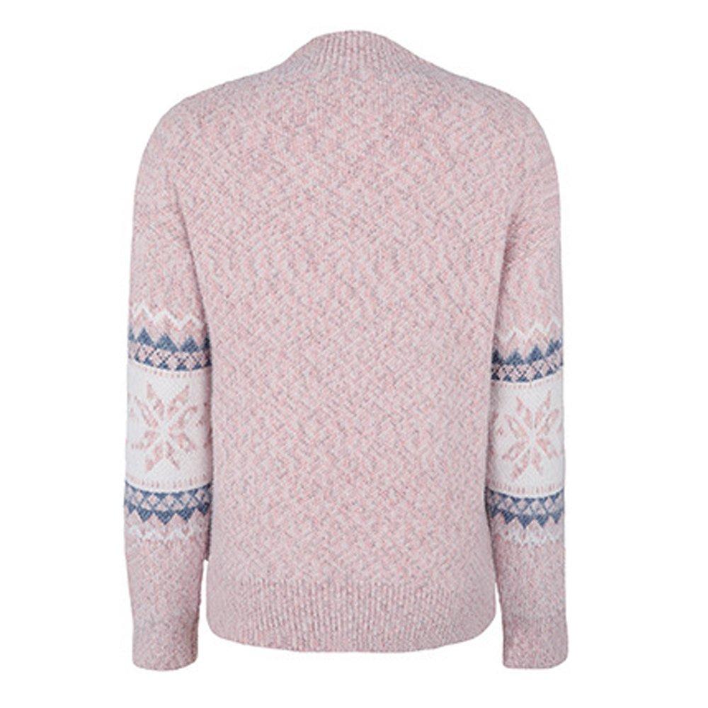 Women Ugly Christmas Sweaters Long Sleeves Knit Turtleneck Print Loose Pullover Tops