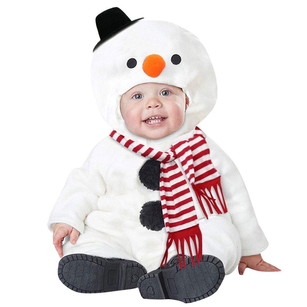 Christmas Children's Snowman Hooded Jumpsuit + Scarf Set