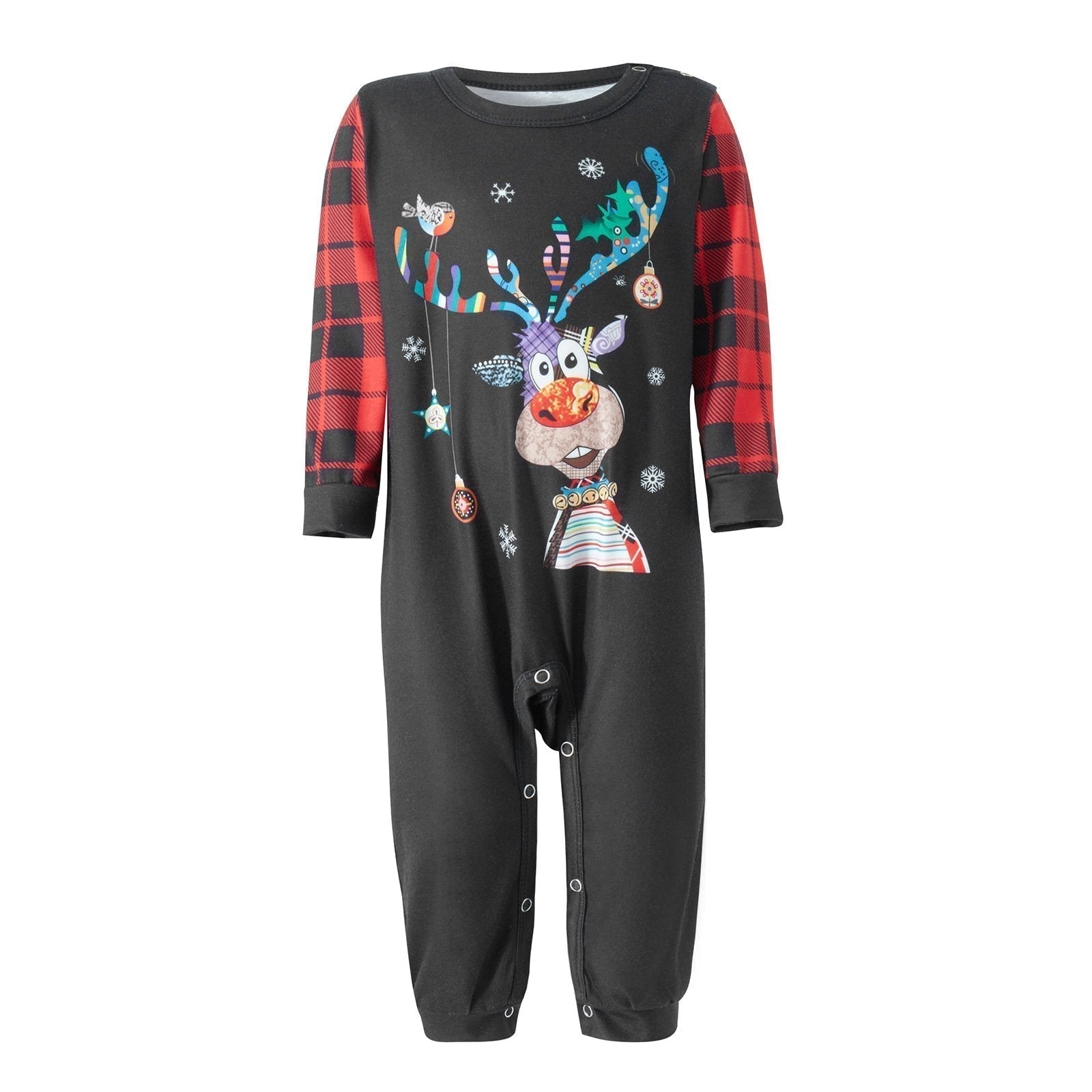 Black Lucky Elk Christmas Family Couples Matching Pajamas Party Sets - ciclove