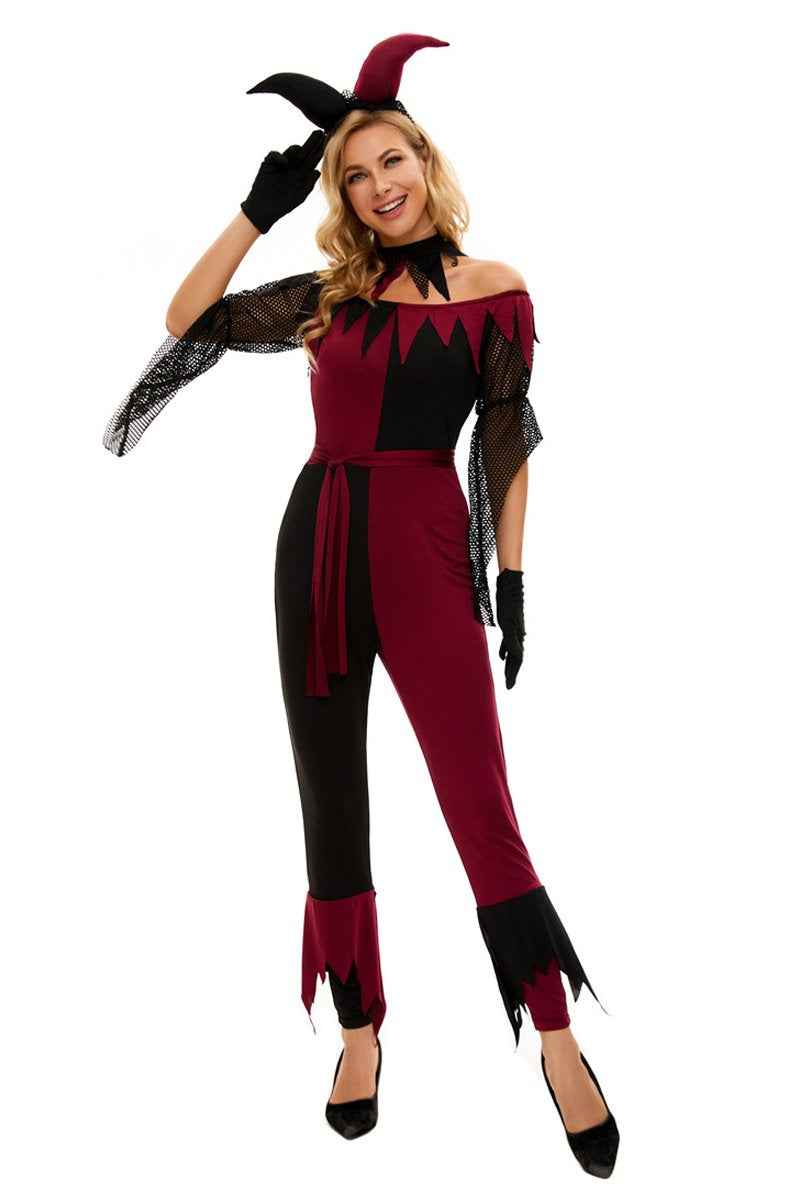 Suicide Squad Psycho Jester Clown Costume For Women Halloween