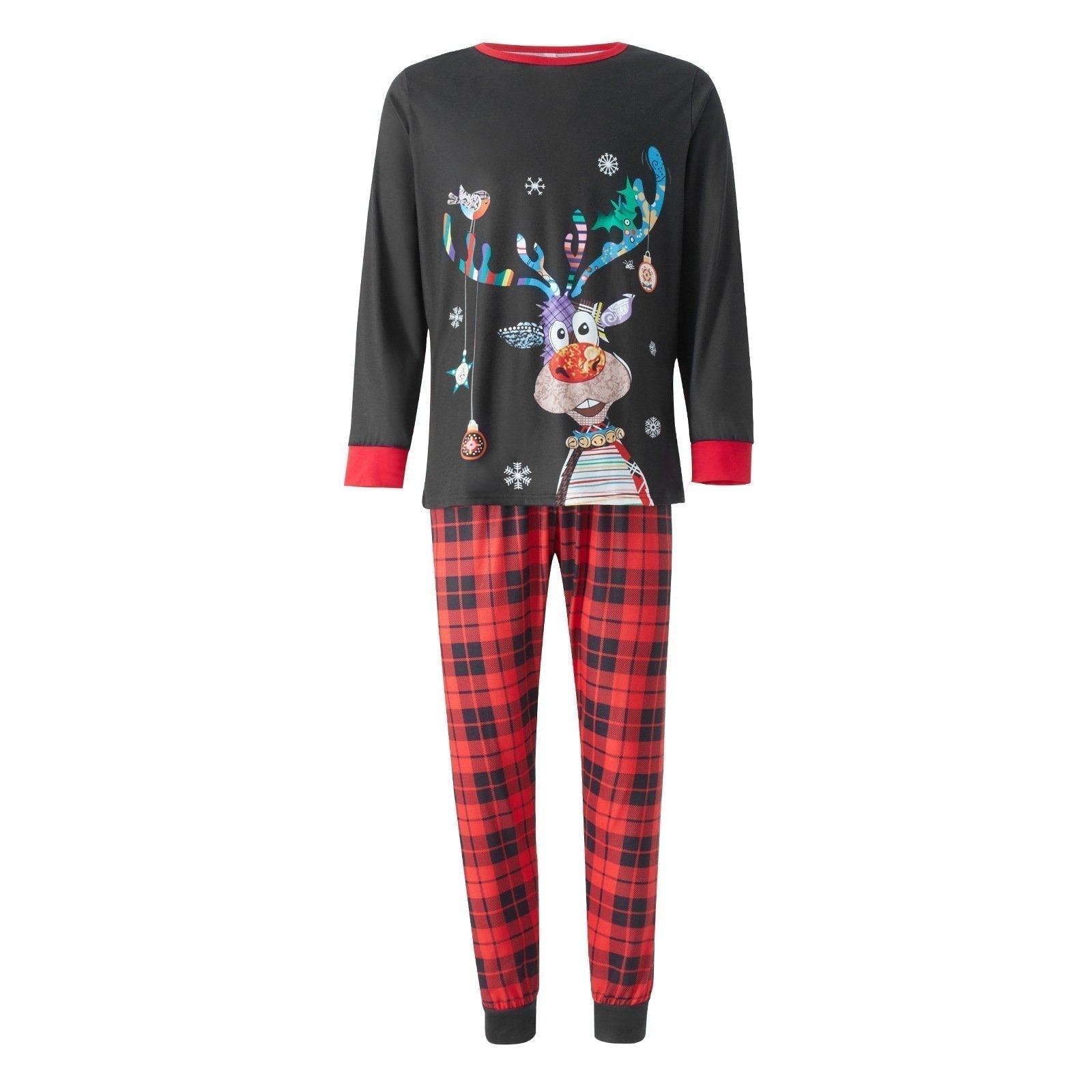 Black Lucky Elk Christmas Family Couples Matching Pajamas Party Sets - ciclove