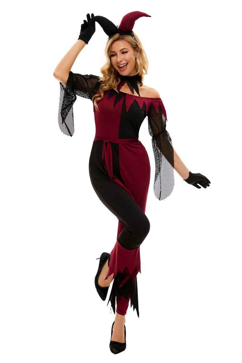 Suicide Squad Psycho Jester Clown Costume For Women Halloween