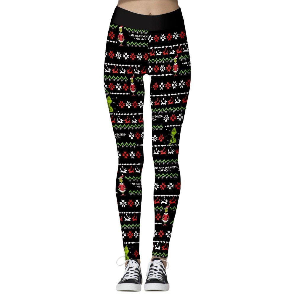Christmas Pants leggings Grinch Grinch Digital Print Women