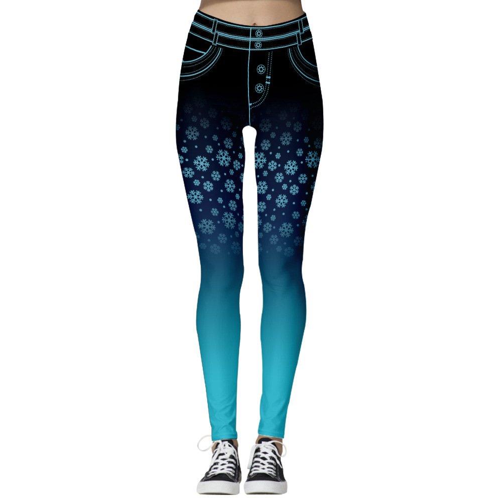 Christmas Pants Leggings Printed Cropped Pants Women