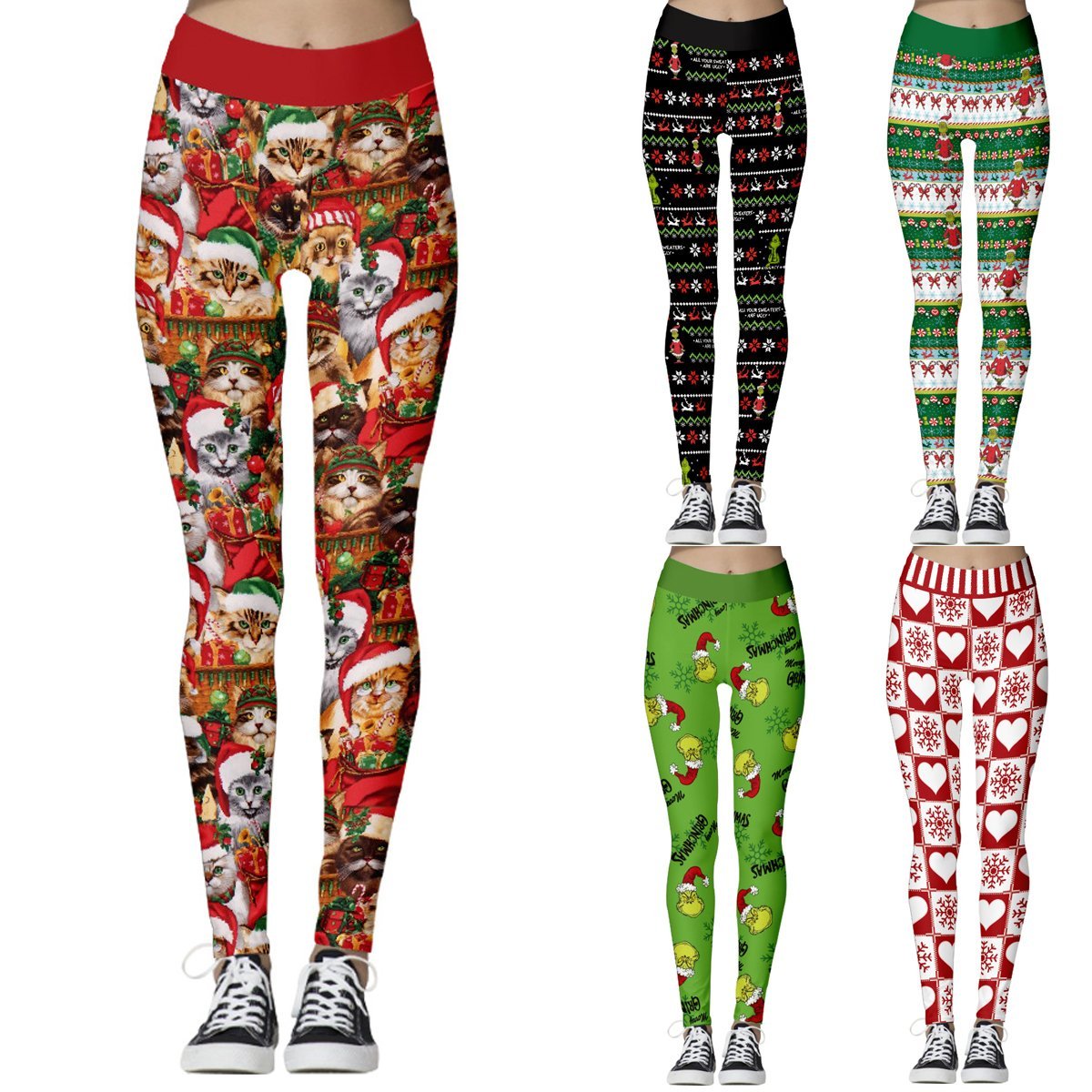 Christmas Pants leggings Grinch Grinch Digital Print Women