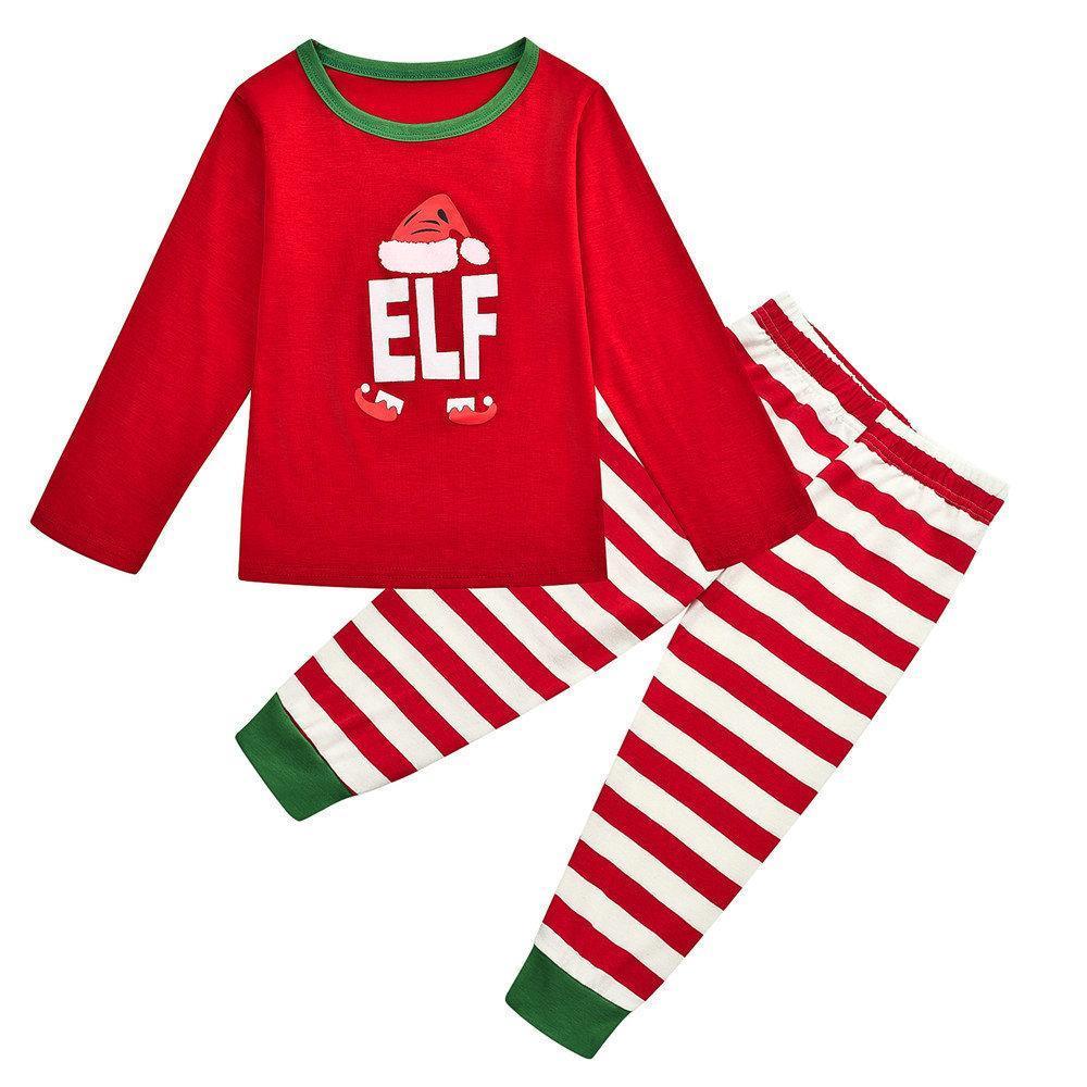 Christmas Family matching Pajamas Sets Santa Printed ELF for Dady Mom Baby Kids Gift - ciclove
