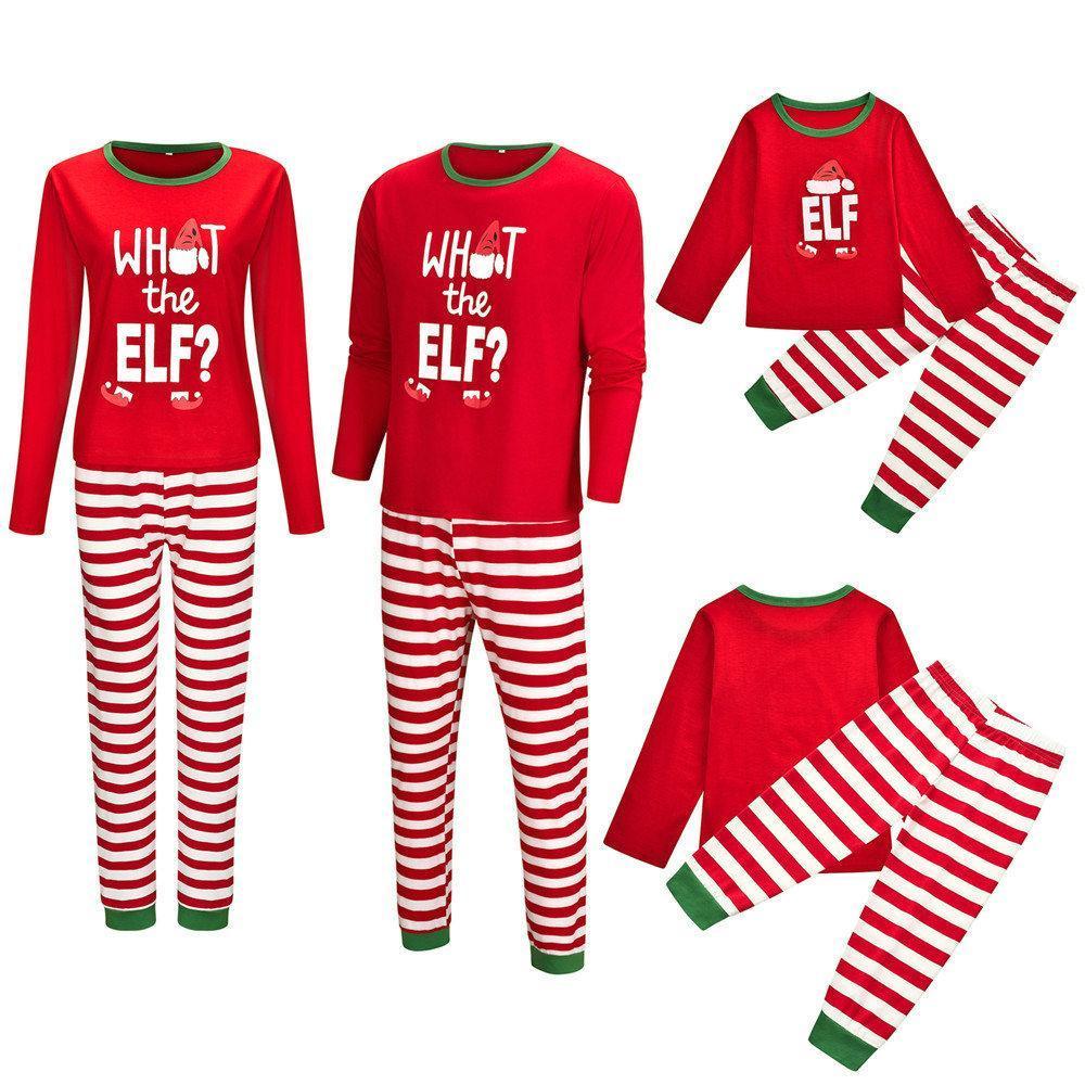Christmas Family matching Pajamas Sets Santa Printed ELF for Dady Mom Baby Kids Gift - ciclove