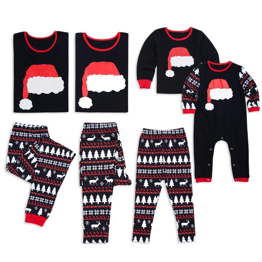 Matching Family Pajamas Christmas Hat Printed Family Outfits - ciclove