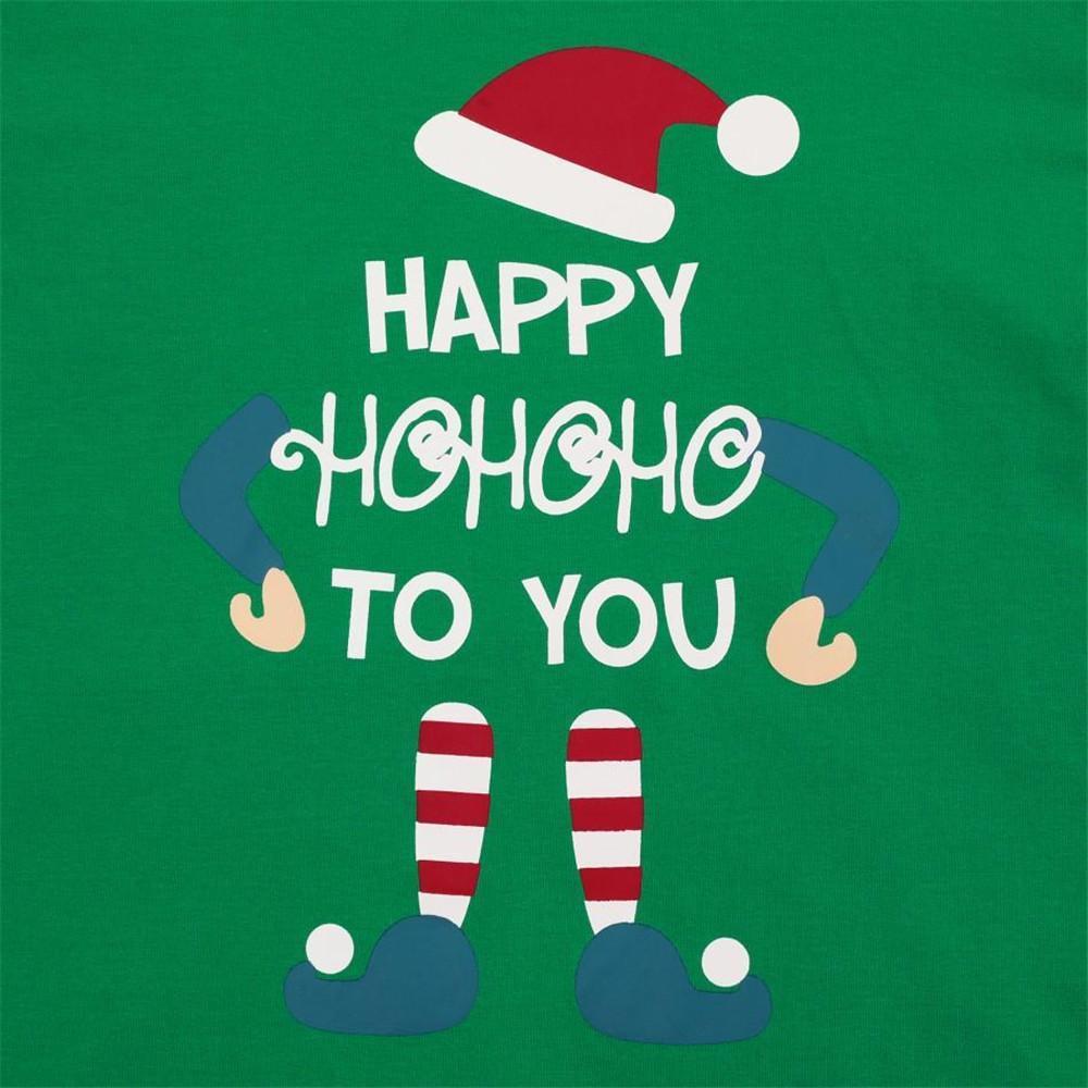 Christmas Family Matching Sleepwear Pajamas Sets Green Top and Red Stripes Pants - ciclove