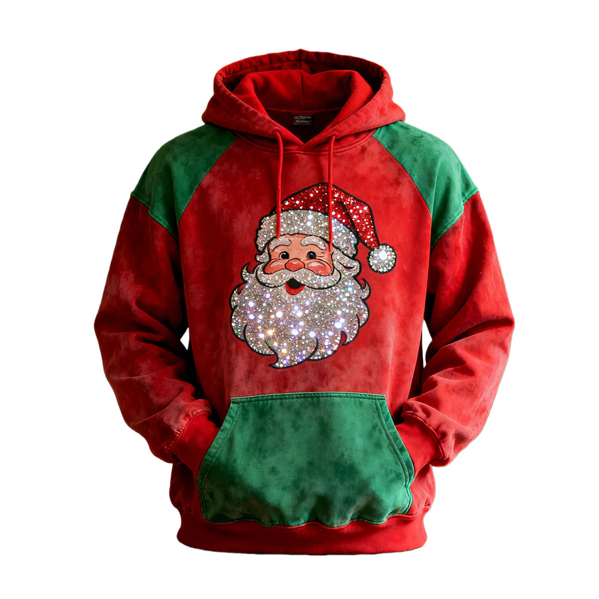 Women's Cute Ugly Christmas Santa Art Drawstring Hoodie - Ciclove