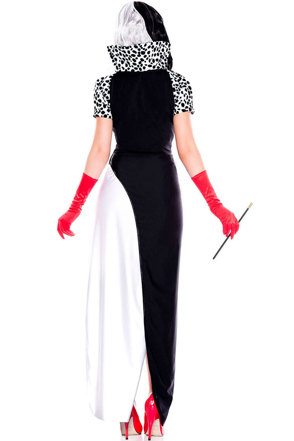 Cruella Dalmatian Dress Costume KuIra Stage Halloween