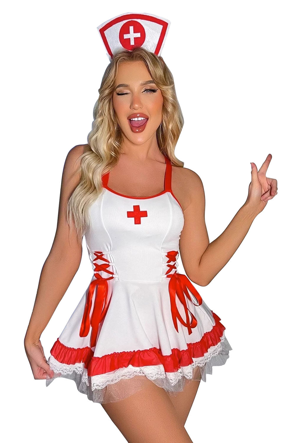 Ravishing Nurse Uniform Costume Lingerie Dress