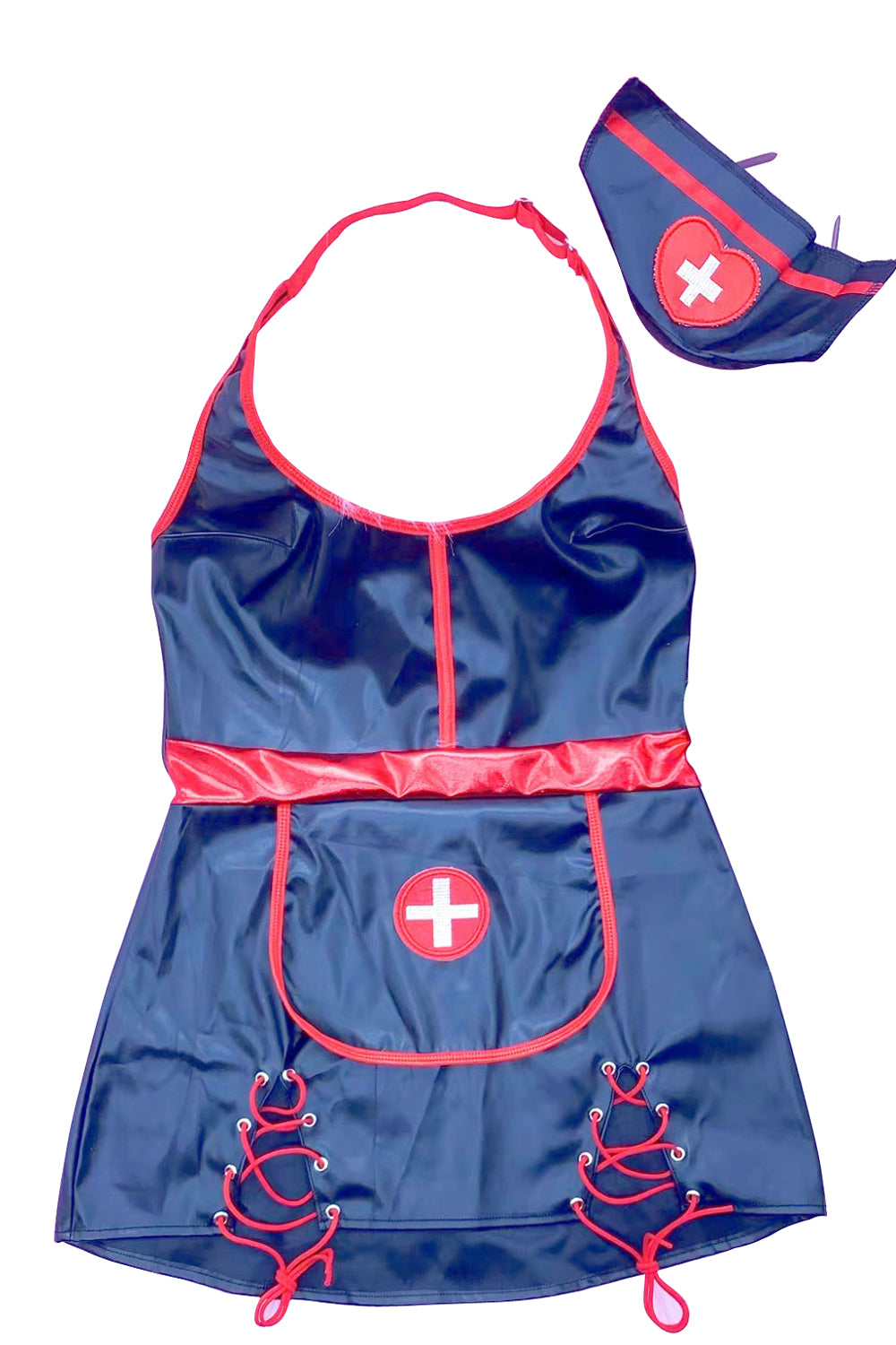 PU Mini Dress Nurse Costume Role Play Cosplay For Women