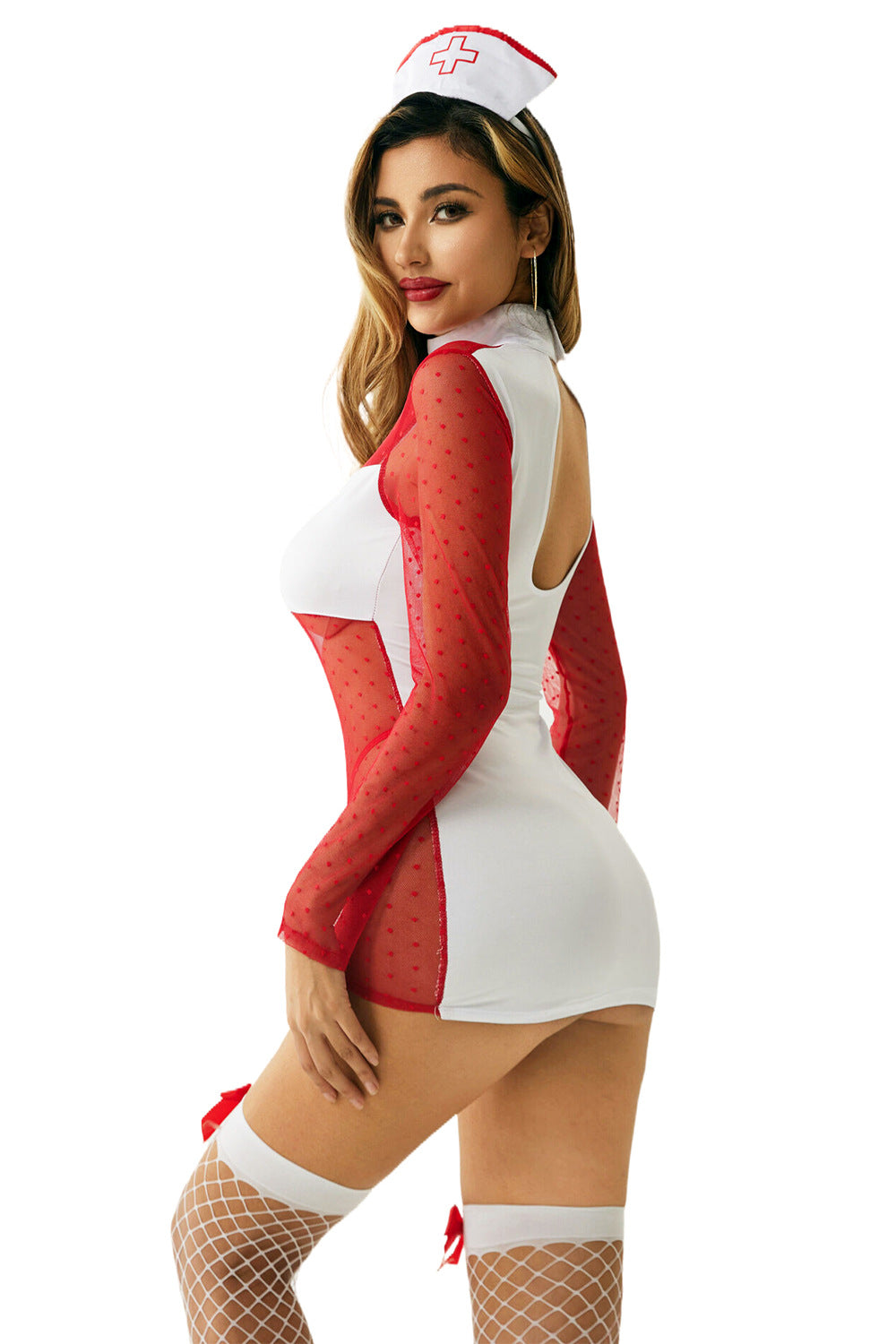 Nurse Lace Dress Lingerie Uniform Costume for Women