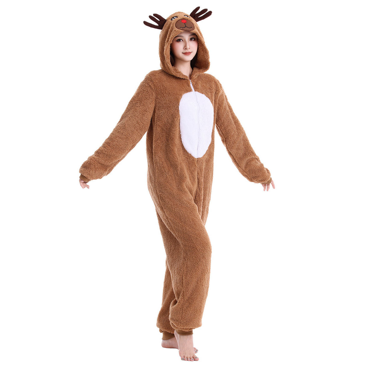 Christmas Onesie Women's Reindeer Cosplay Costume Jumpsuit Carnival Xmas Outfits
