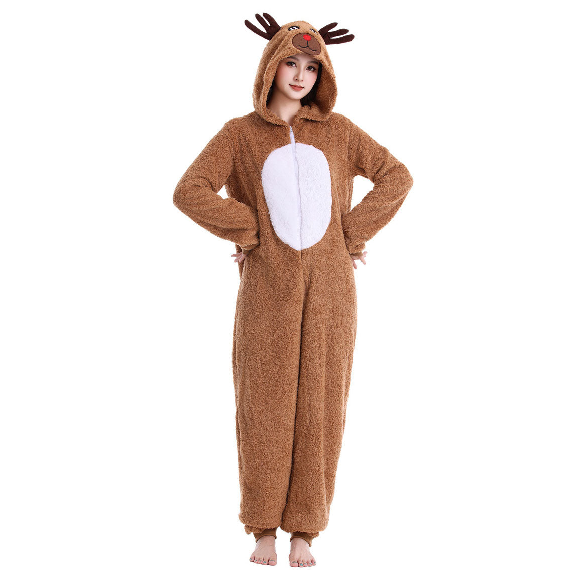 Christmas Onesie Women's Reindeer Cosplay Costume Jumpsuit Carnival Xmas Outfits