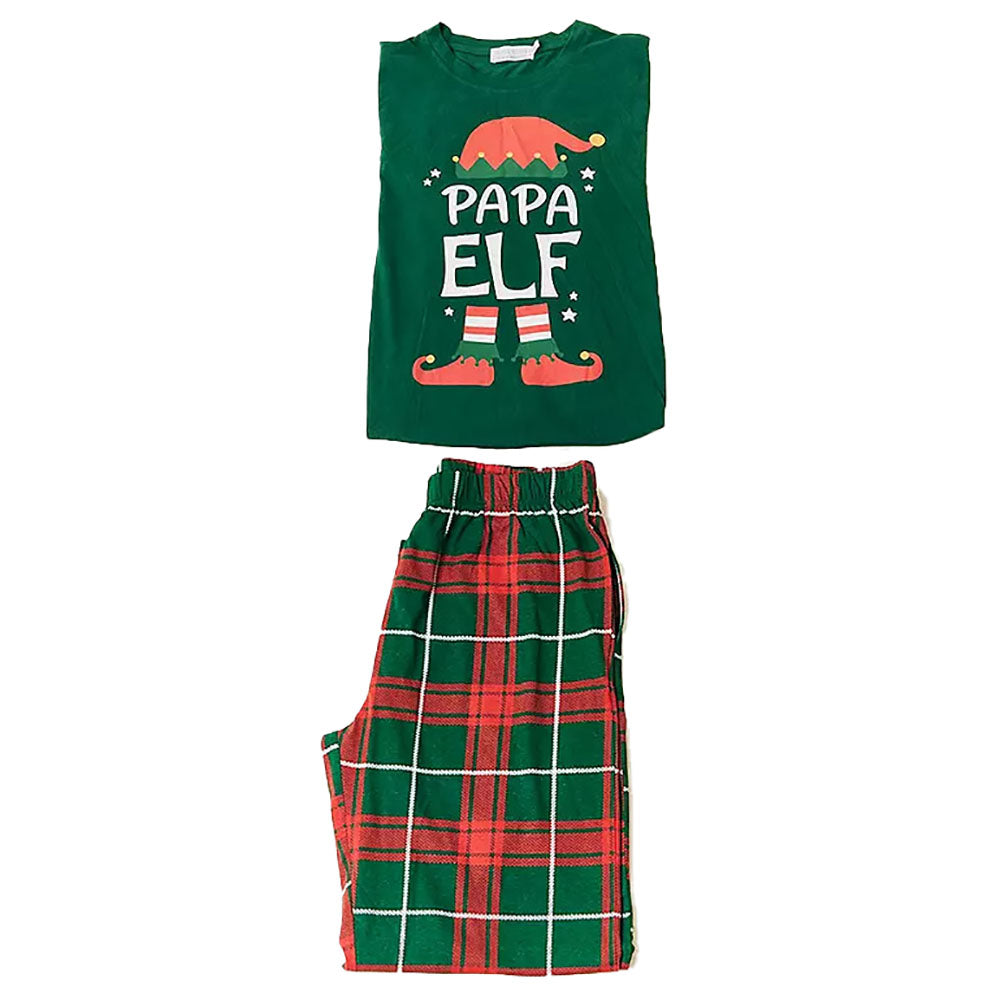 Christmas Elf print Contrasting colors Family Matching Pajamas Sets - Ciclove