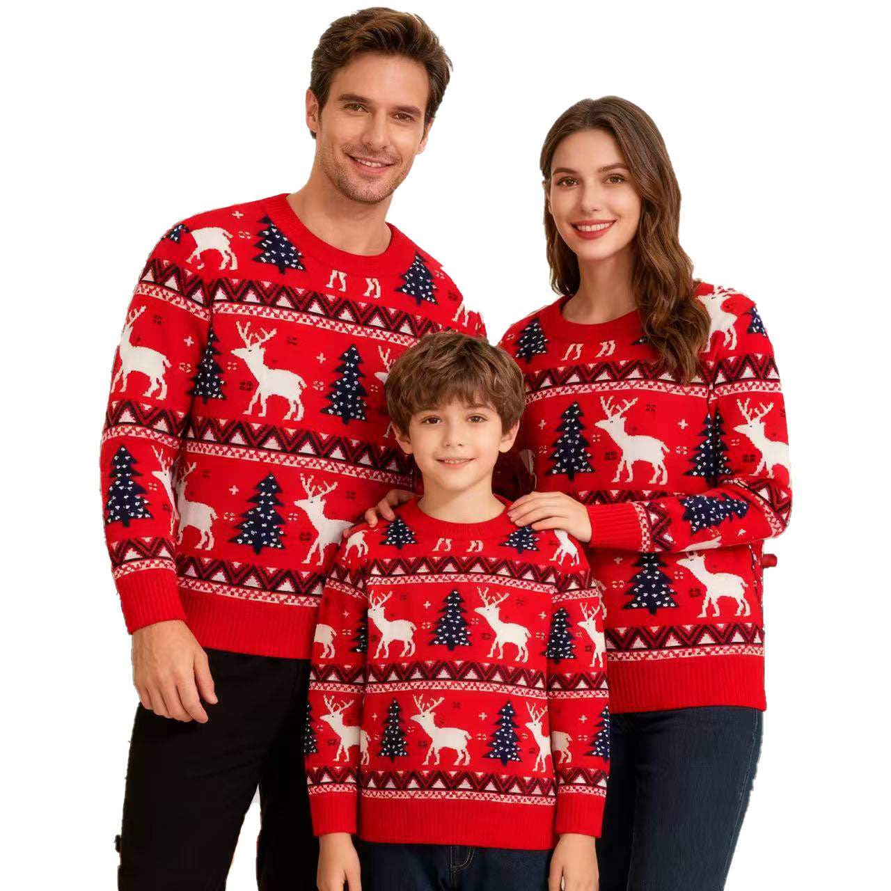 Christmas Family Matching Outfits Mum Daughter Warm Sweaters - Ciclove