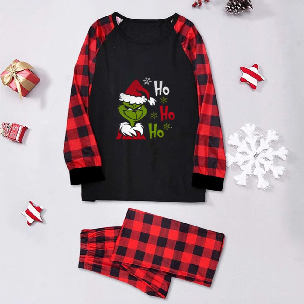 Family Matching Pajamas Christmas Grinch plaid print Sets - Ciclove