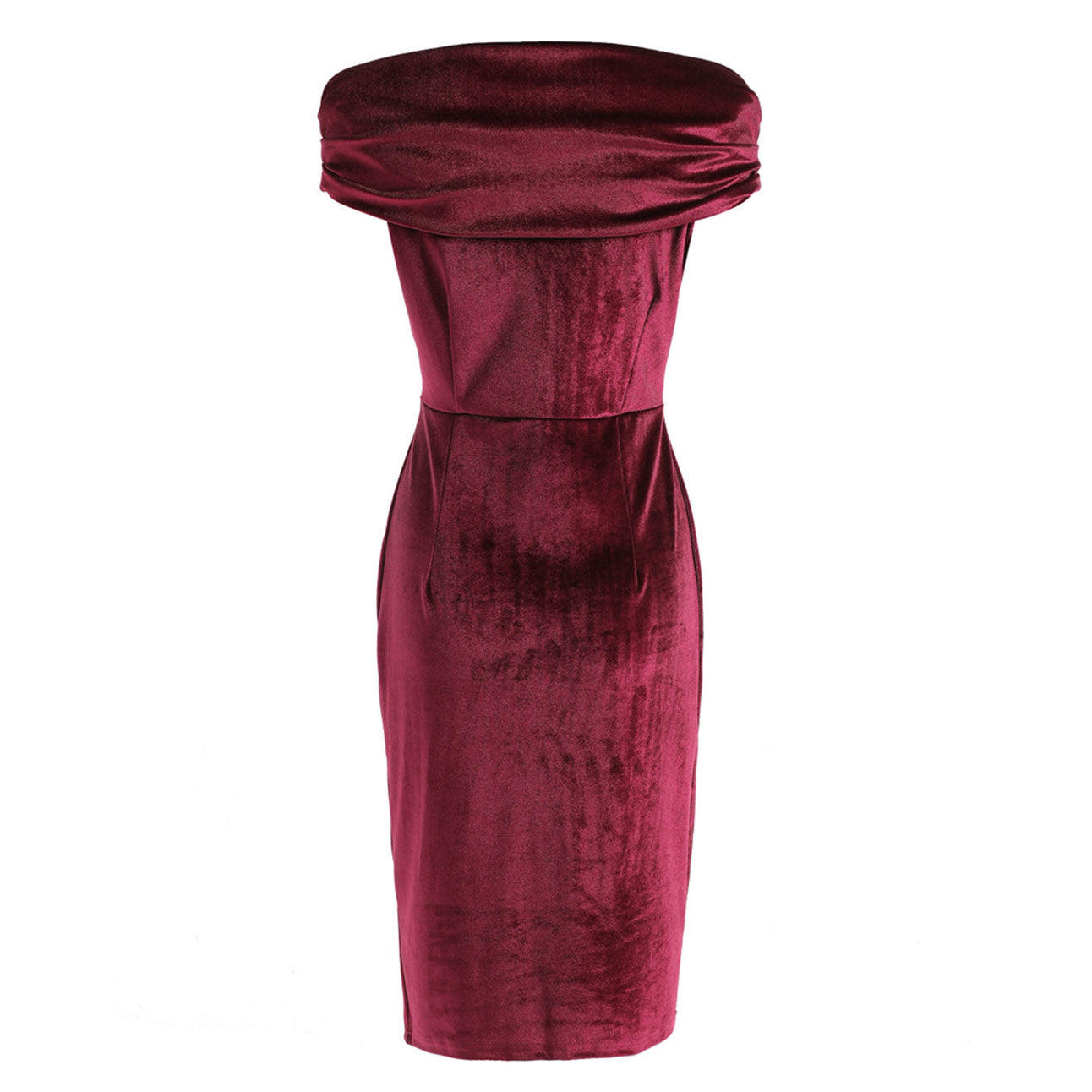 Christmas Wine Red 1960s Velvet Bodycon Vintage Dress - Ciclove