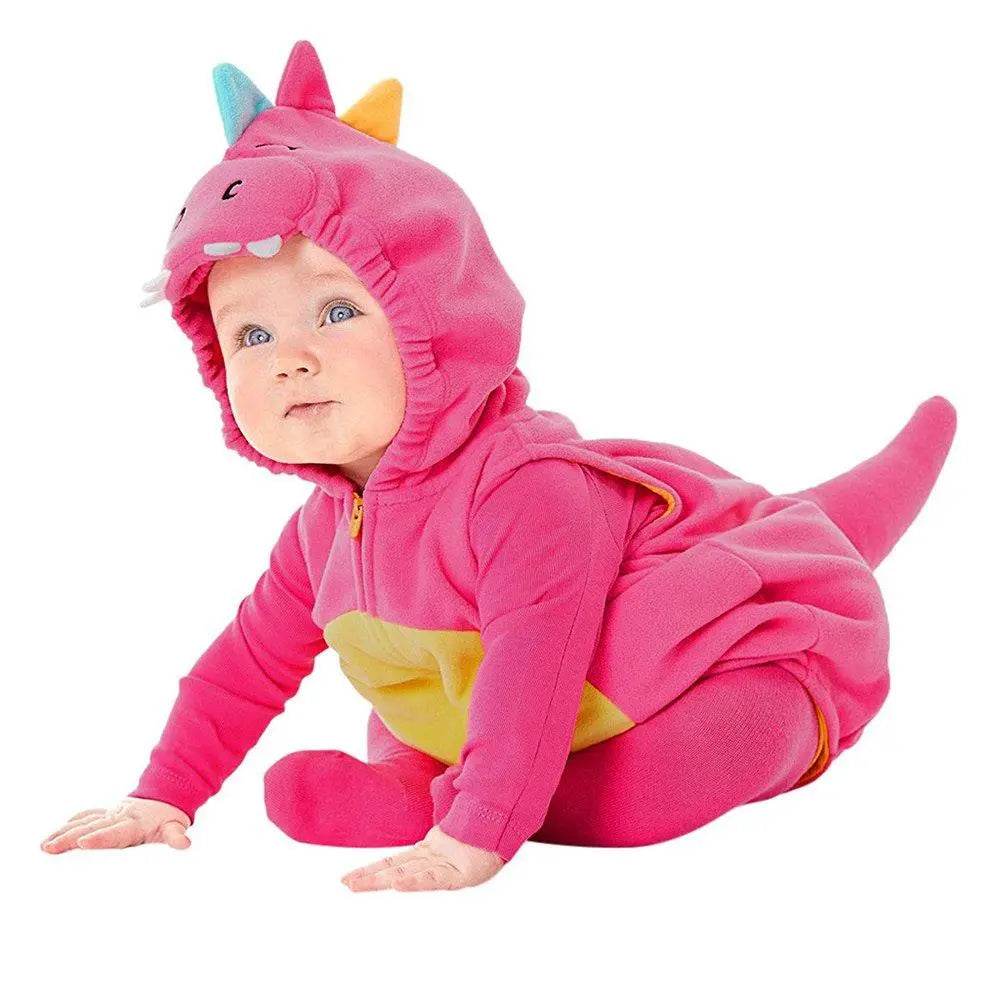 Children's Costume Cute Dinosaur Rose Red Shape One-piece Romper - ciclove