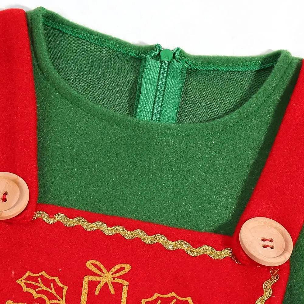 Elf Costume for Girls Boy Kids Christmas Party Dress Outfit - ciclove