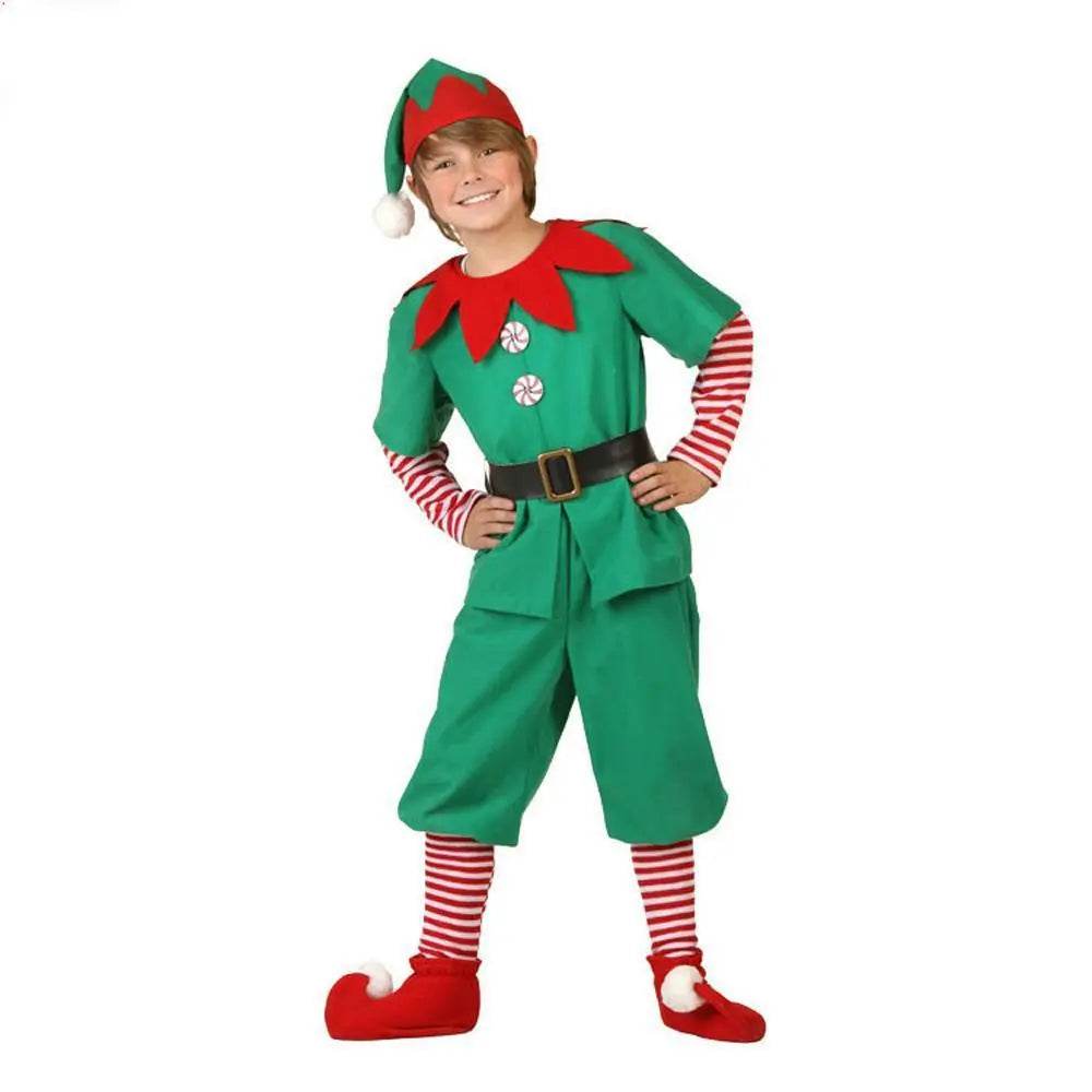 Family Matching Costume Christmas Suit Green Elf Santa Claus Outfits - ciclove