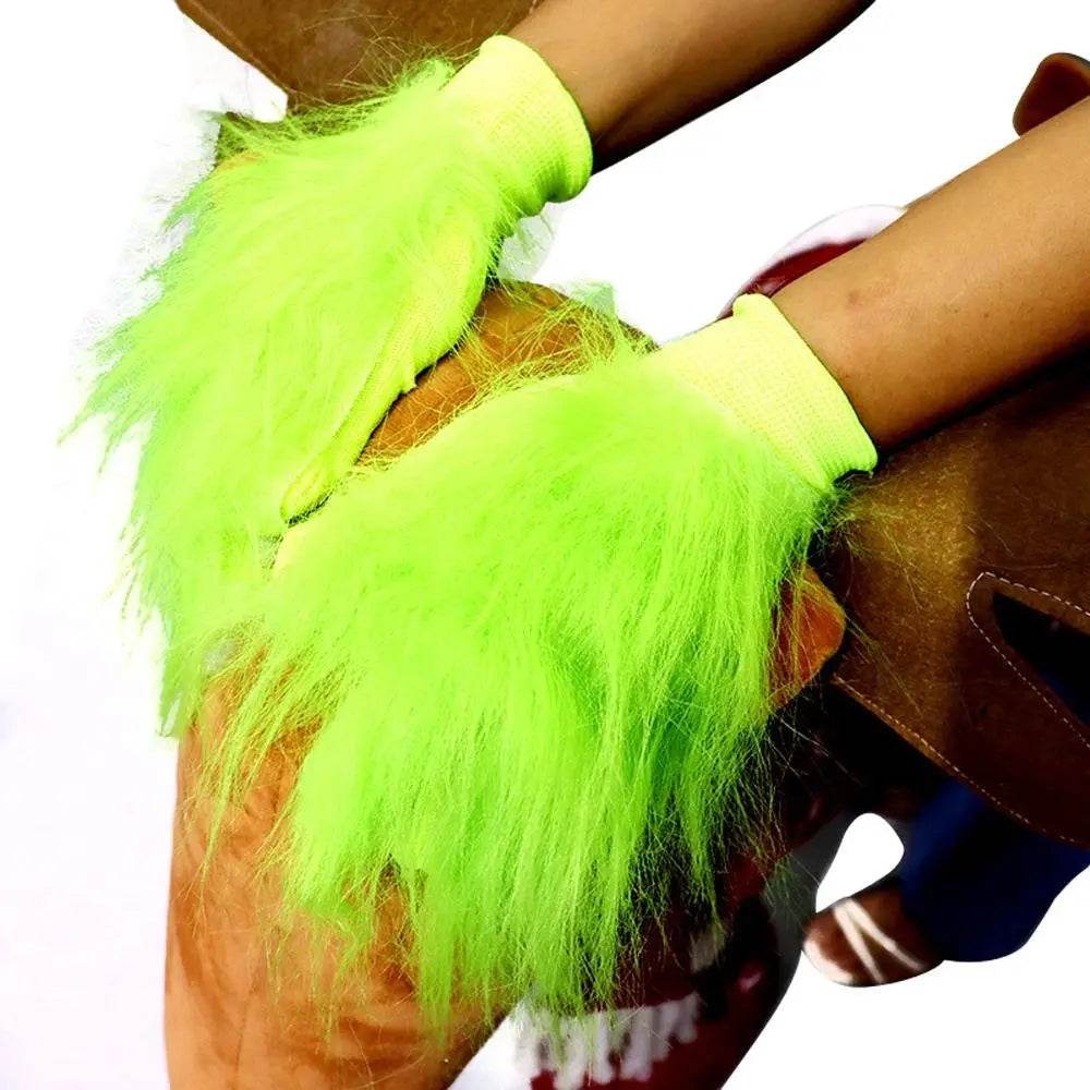 Green The Grinch Christmas Costumes Gloves - ciclove