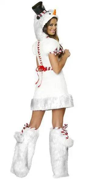 White Snowman Costume Woman Dress Halloween Christmas Party Wear - ciclove