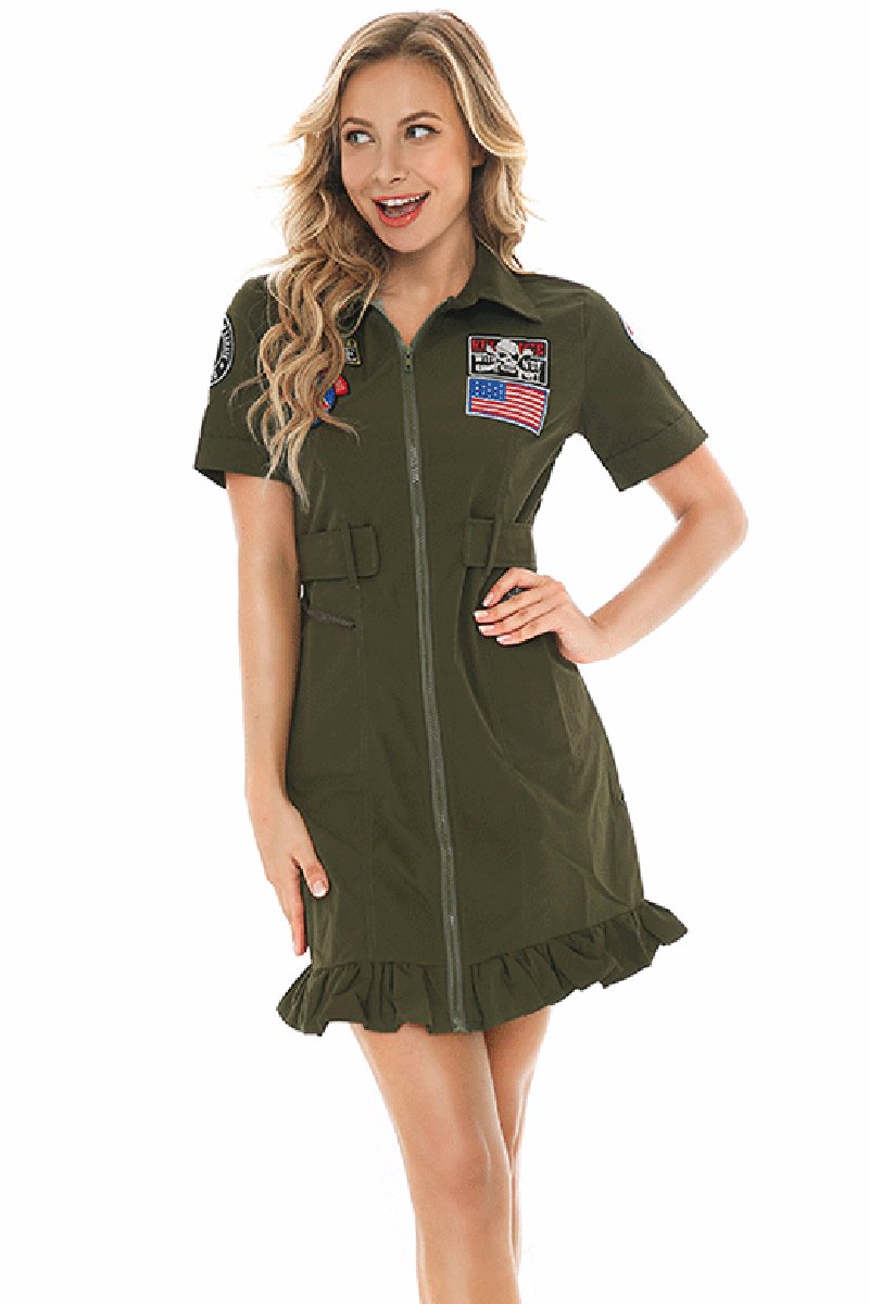 Top Gun Pilot Women's Maverick Flight Dress Costume