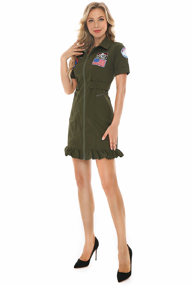 Top Gun Pilot Women's Maverick Flight Dress Costume